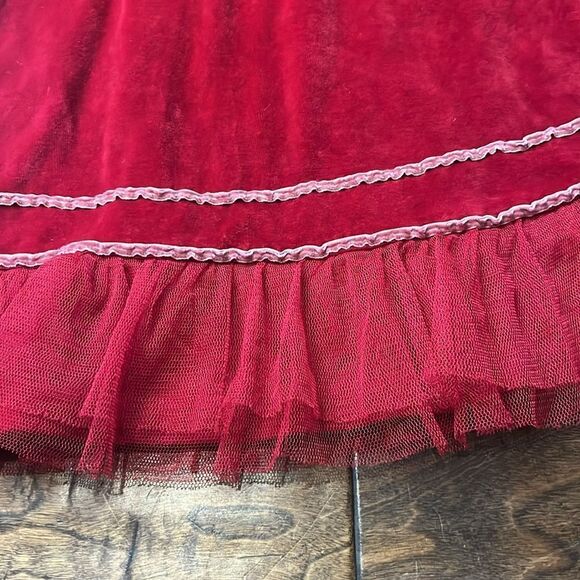 Naartjie Red Velvet Floral appliqué Faux wrap Dress, size 12-18 months - Picture 7 of 9